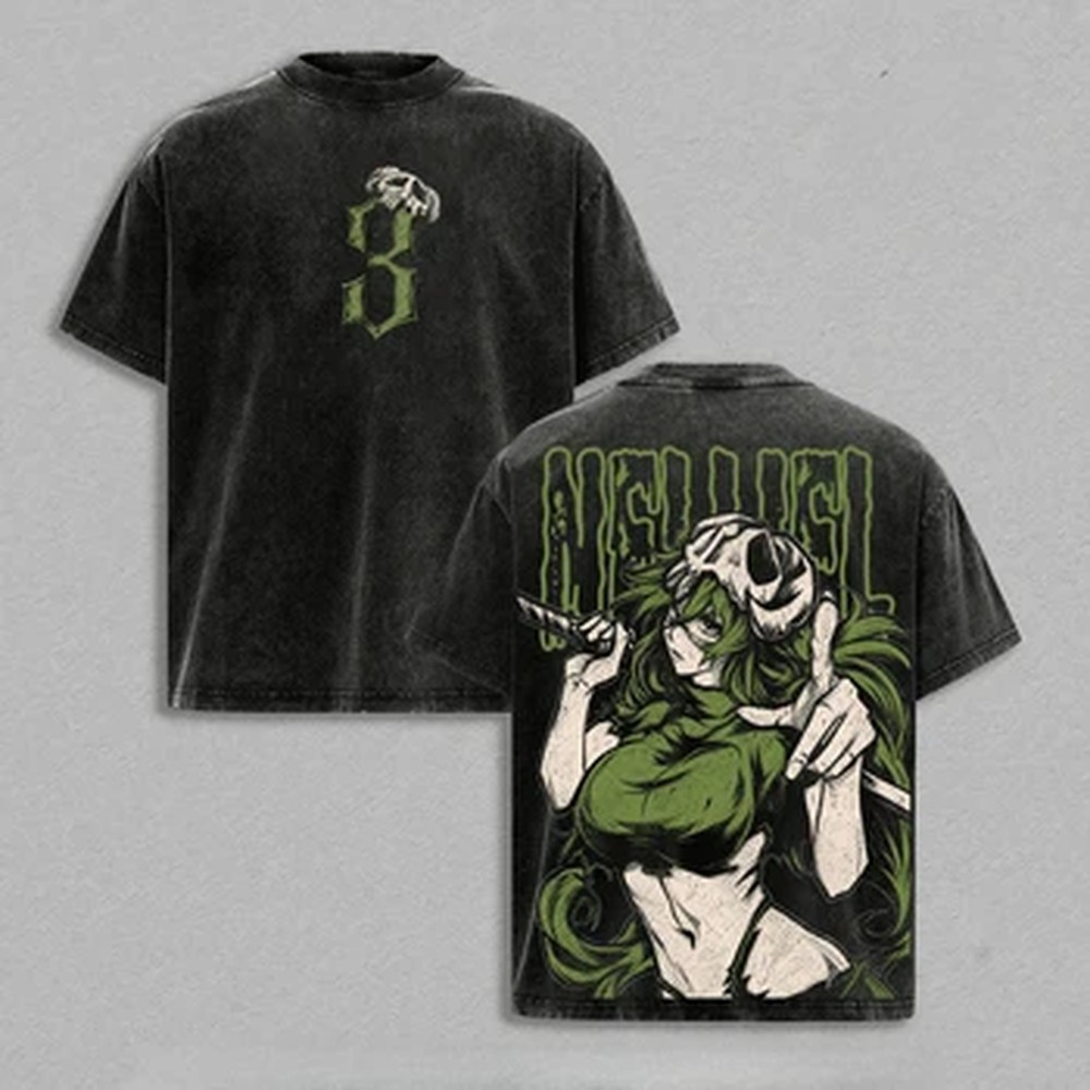 Vintage Summer Clothing Men - Anime BLEACH Baskılı Tişört Nelliel Tu