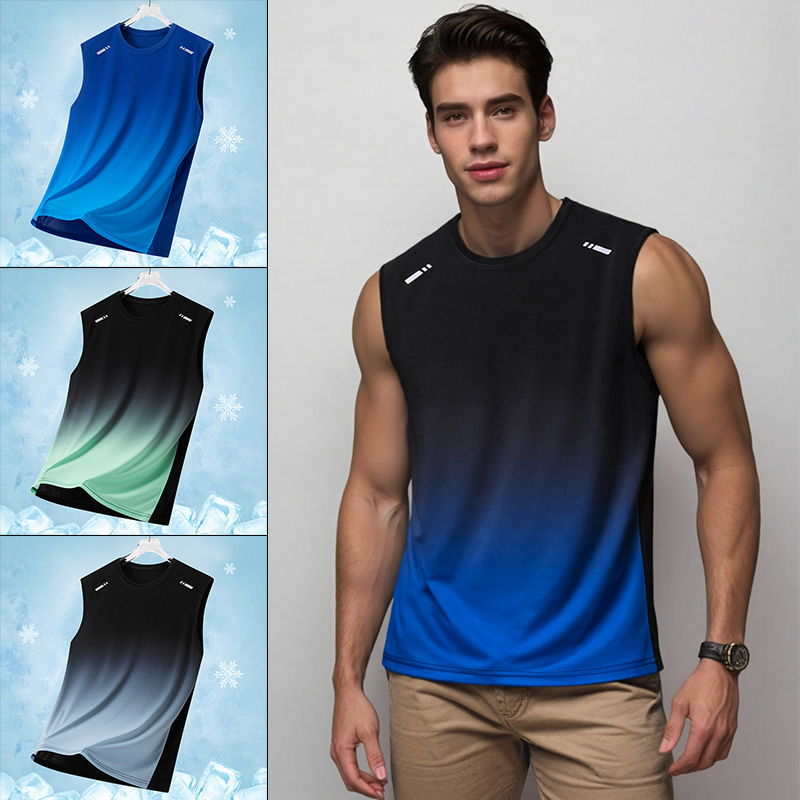 Summer Clothing For Teens - Erkekler Degrade Spor Yelek Hafif Kolsuz