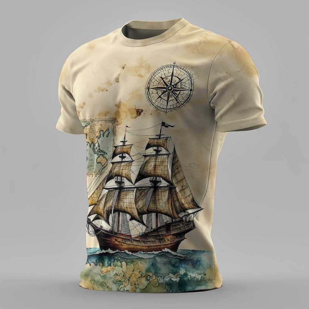 Summer Clothing Design - Komik Yelkenli Tekne Tasarımlı Tişörtler 3D
