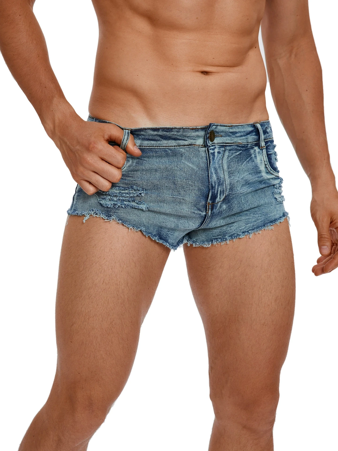 Vintage Summer Clothing Men - Erkek Düşük Bel Kot Şort Moda