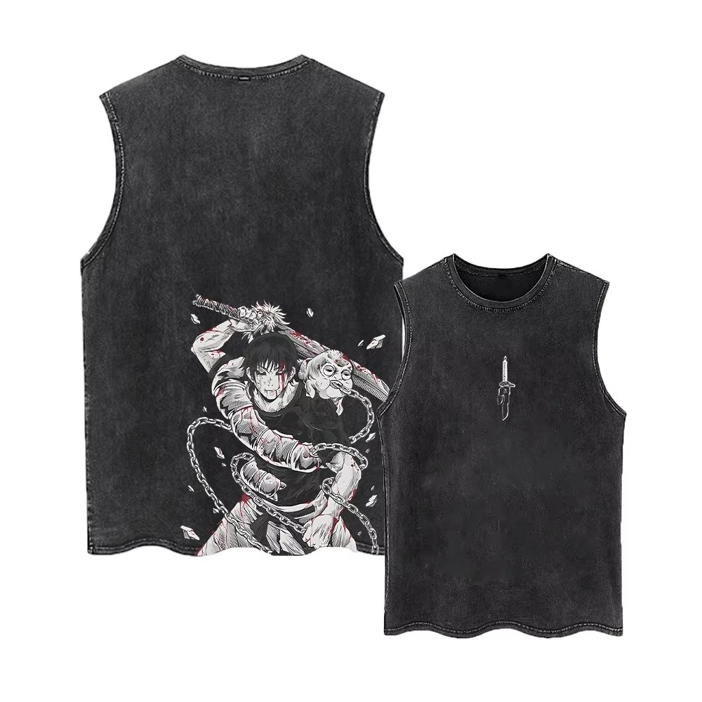 Vintage Summer Clothing Men - 2026 Jujutsu Kaisen Yazlık Spor Yeleği
