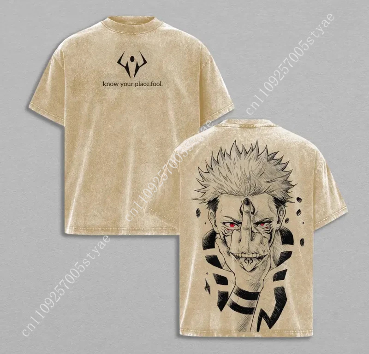 Anime Ryomen Sukuna Grafik Bas - Vintage Summer Clothing Men incelemesi ve fiyatı