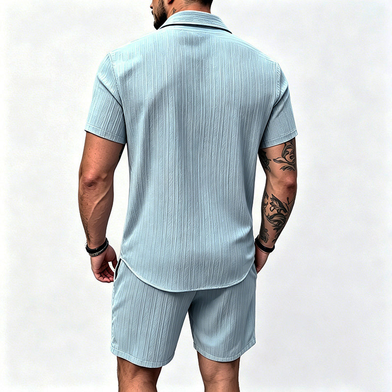 2026 Yeni Erkek Dikey Kırışık  - Summer Clothing Sets Men incelemesi ve fiyatı