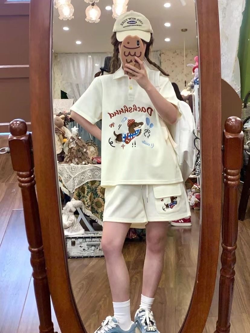 Kawaii Nakış Köpek Japonya Tar - Summer Clothing Japan incelemesi ve fiyatı