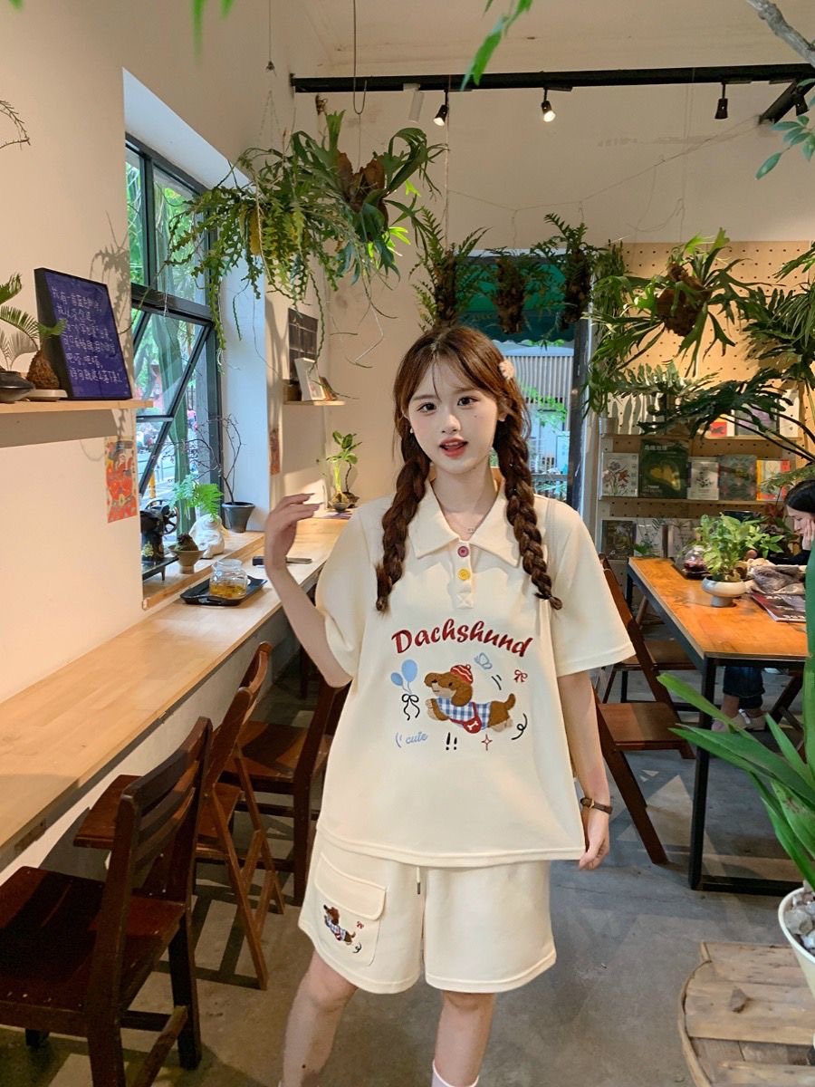 Kawaii Nakış Köpek Japonya Tar - Summer Clothing Japan incelemesi ve fiyatı